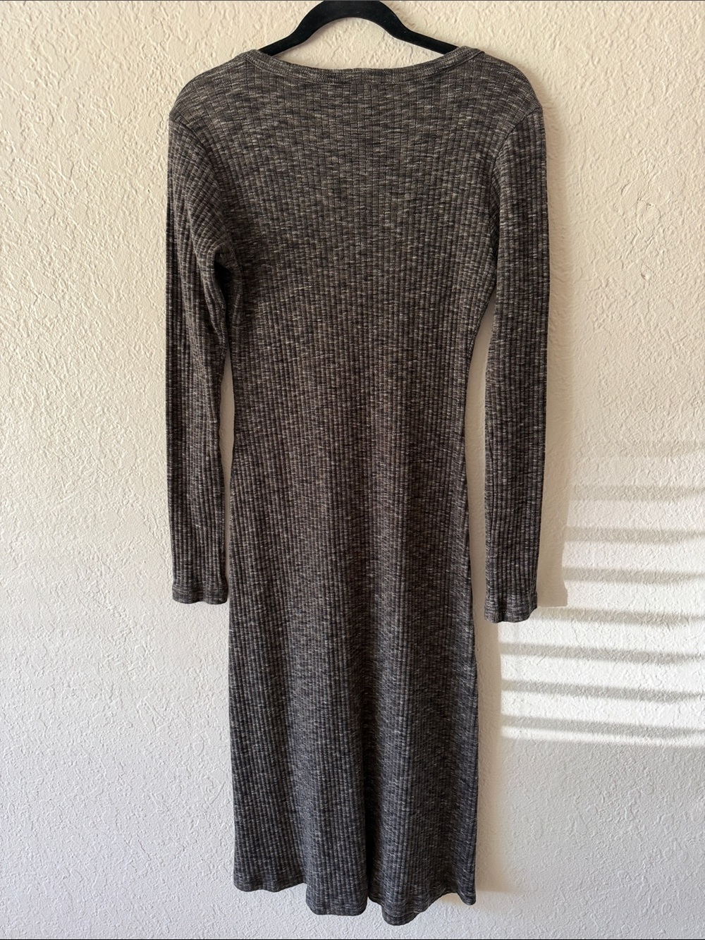 Known Supply 100% Organic Cotton Long-Sleeve Midi Dress Size M Brown Fall Winter - Picture 7 of 7